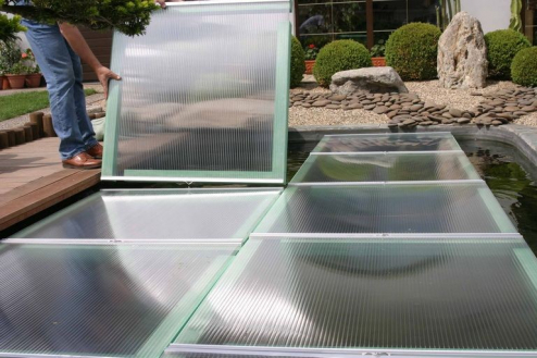 Schwimmende Teichabdeckung 1x0,5 m