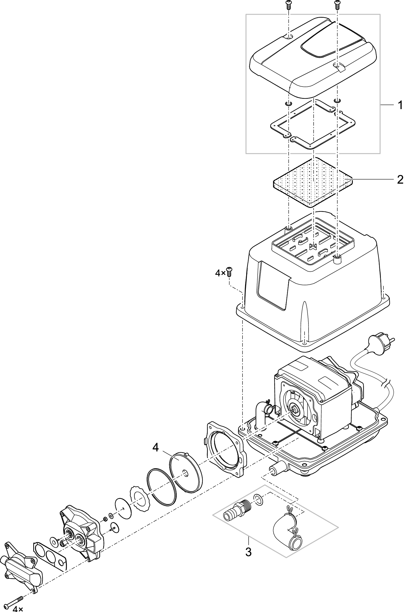 Bauplan 1 Ersatzteile für AquaOxy 7500