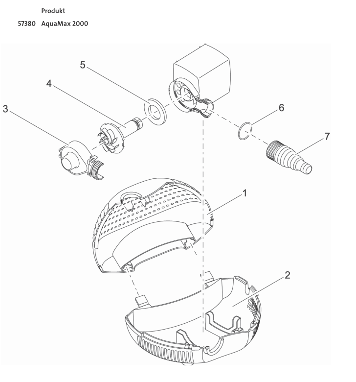 Bauplan 1 Ersatzteile für Oase AquaMax 2000
