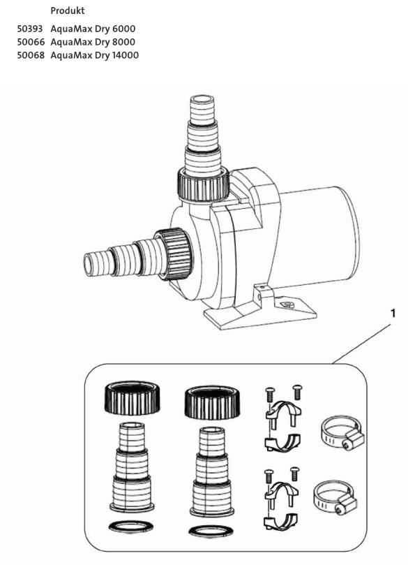 Bauplan 1 Ersatzteile für Oase AquaMax Dry 6000