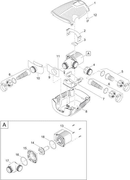 Bauplan 1 Ersatzteile für Oase AquaMax Eco Premium 8000