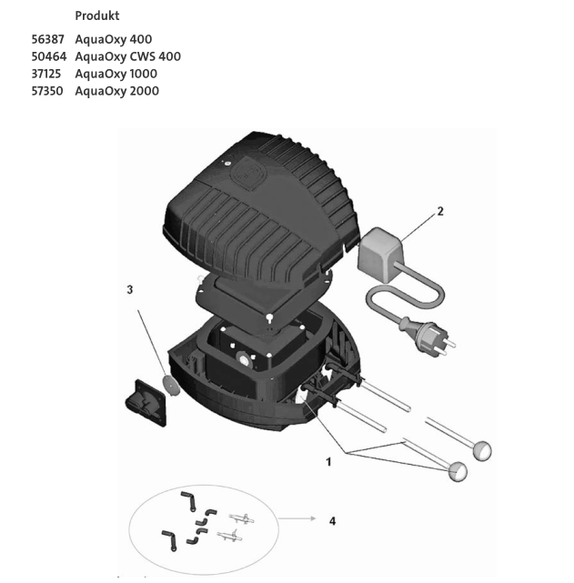 Bauplan 1 Ersatzteile für Oase AquaOxy 2000