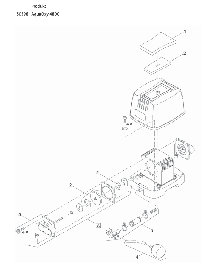 Bauplan 1 Ersatzteile für Oase AquaOxy 4800