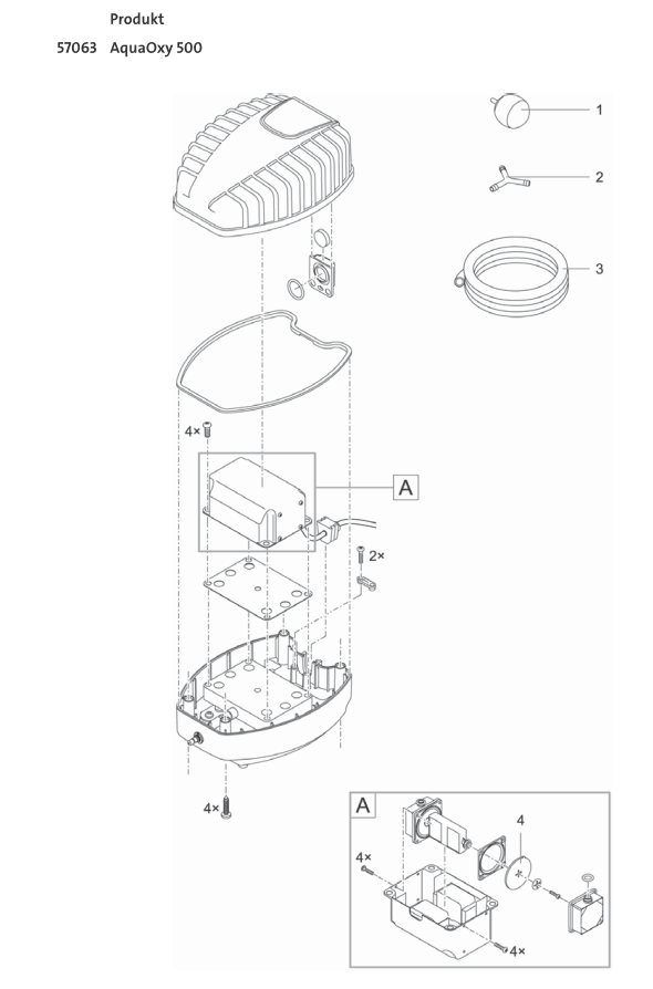 Bauplan 1 Ersatzteile für Oase AquaOxy 500