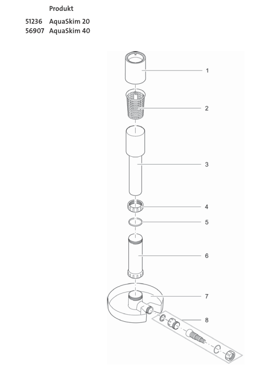 Bauplan 1 Ersatzteile für Oase AquaSkim 40