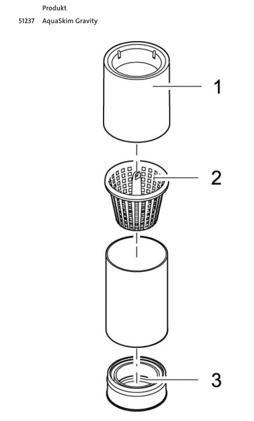 Bauplan 1 Ersatzteile für Oase AquaSkim Gravity