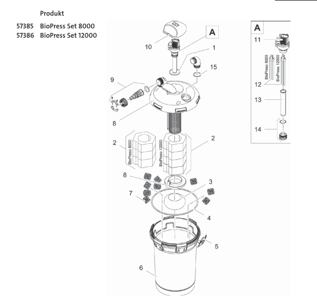 Bauplan 1 Ersatzteile für Oase BioPress Set 12000