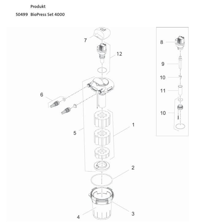 Bauplan 1 Ersatzteile für Oase BioPress Set 4000