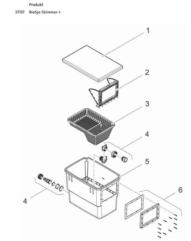 Bauplan 1 Ersatzteile für Oase BioSys Skimmer +