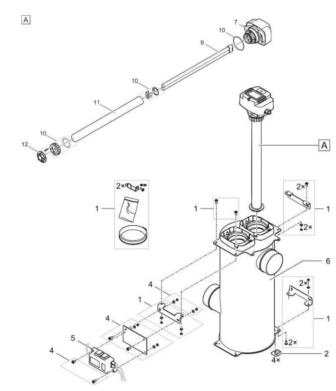 Bauplan 1 Ersatzteile für Oase Bitron Premium 120 W
