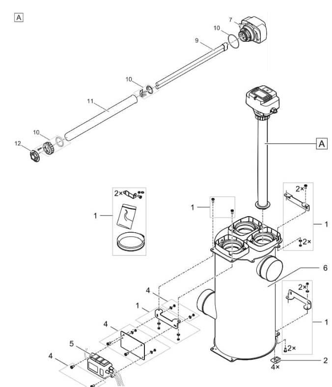 Bauplan 1 Ersatzteile für Oase Bitron Premium 180 W