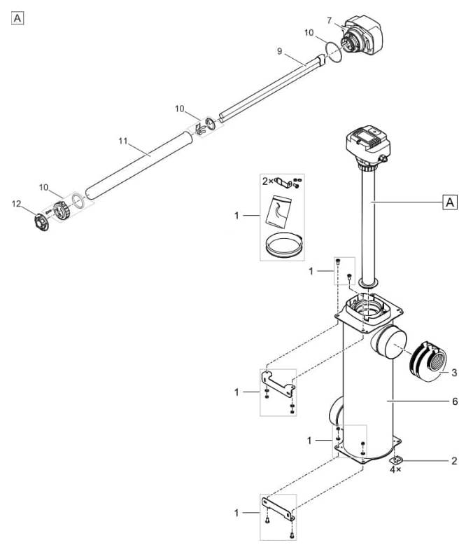 Bauplan 1 Ersatzteile für Oase Bitron Premium 60 W