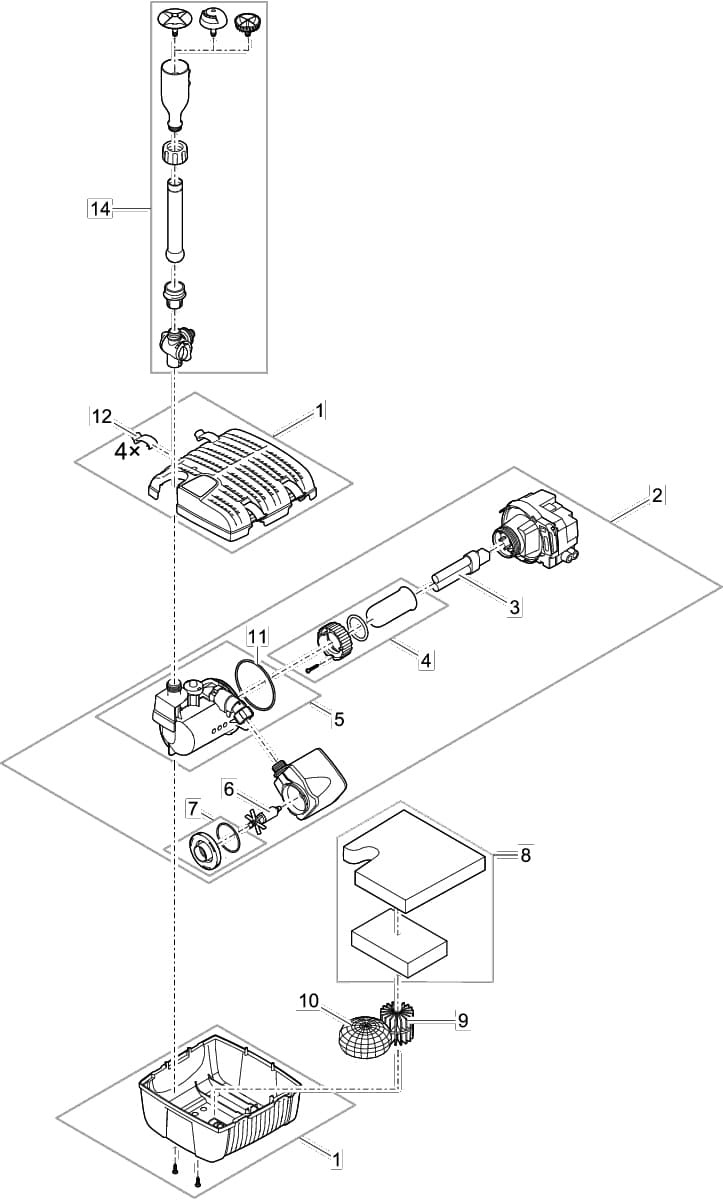 Bauplan 1 Ersatzteile für Oase Filtral UVC 1500