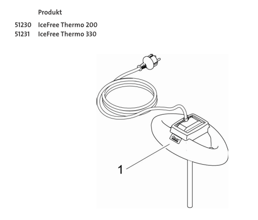 Bauplan 1 Ersatzteile für Oase IceFree Thermo 200