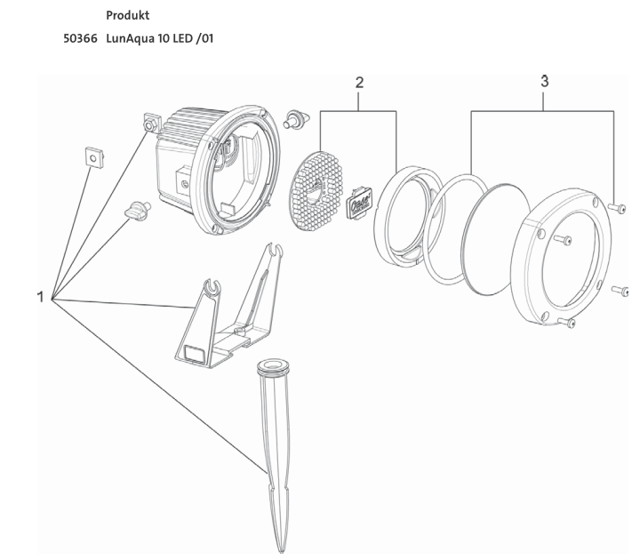 Bauplan 1 Ersatzteile für Oase LunAqua 10 LED /01