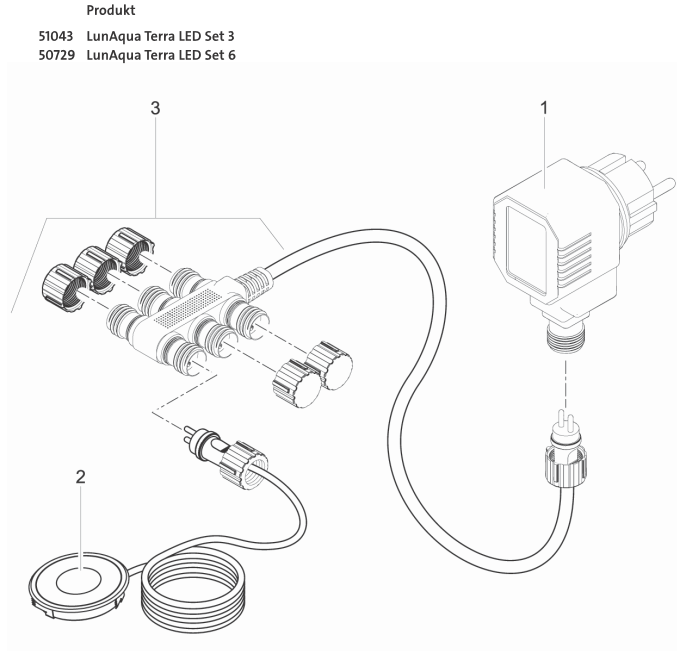 Bauplan 1 Ersatzteile für Oase LunAqua Terra LED Set 3