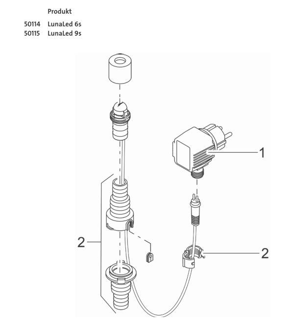 Bauplan 1 Ersatzteile für Oase LunaLed 9s