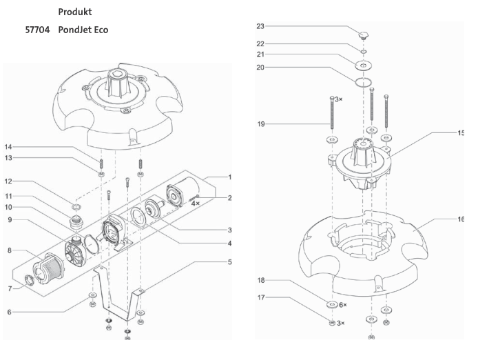Bauplan 1 Ersatzteile für Oase PondJet Eco