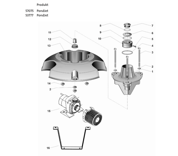 Bauplan 1 Ersatzteile für Oase PondJet