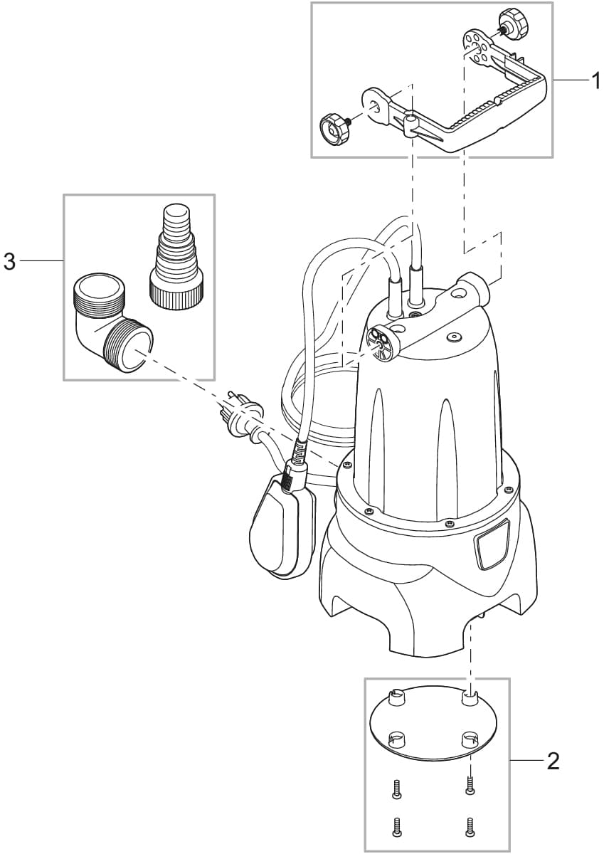 Bauplan 1 Ersatzteile für Oase ProMax MudDrain 11000