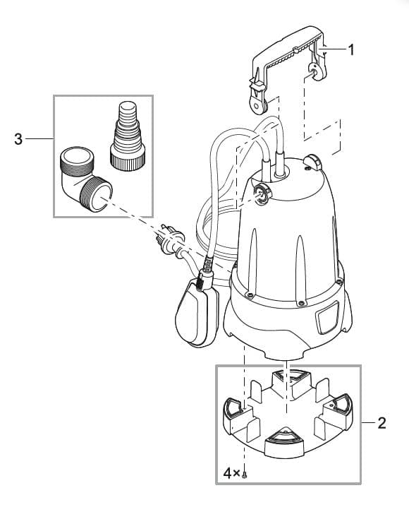 Bauplan 1 Ersatzteile für Oase ProMax MudDrain 6000