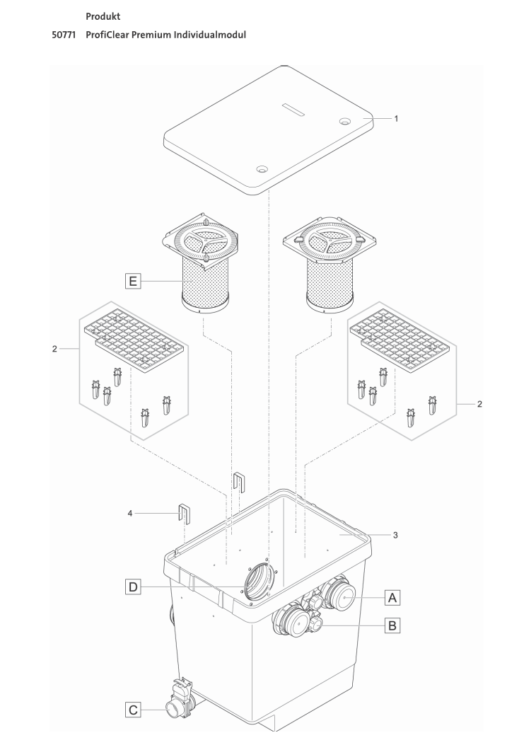 Bauplan 1 Ersatzteile für Oase ProfiClear Premium Individualmodul
