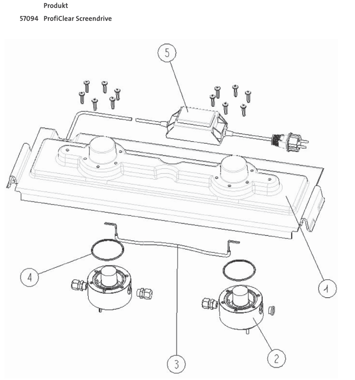 Bauplan 1 Ersatzteile für Oase ProfiClear Screendrive