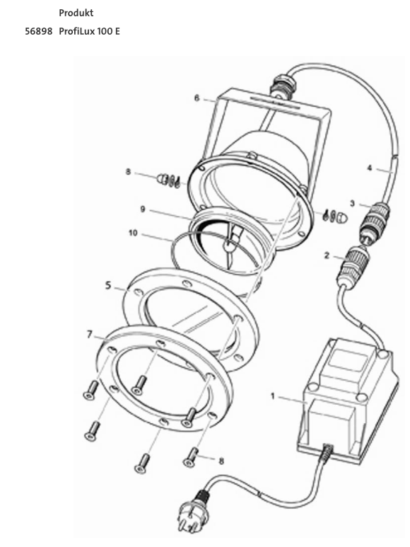 Bauplan 1 Ersatzteile für Oase ProfiLux 100 E