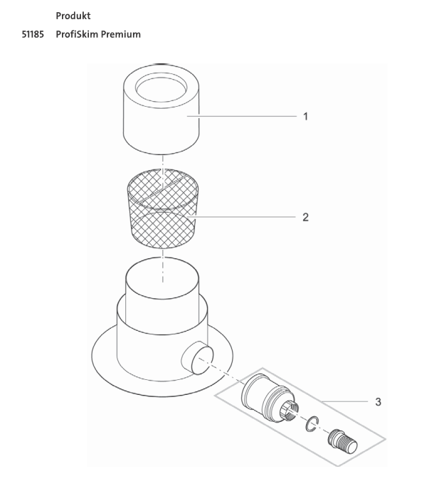 Bauplan 1 Ersatzteile für Oase ProfiSkim Premium