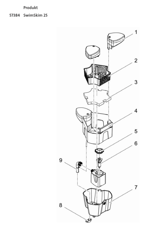 Bauplan 1 Ersatzteile für Oase SwimSkim 25