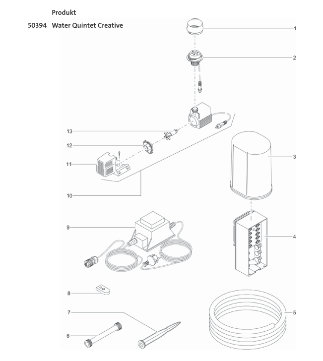 Bauplan 1 Ersatzteile für Oase Water Quintet Creative