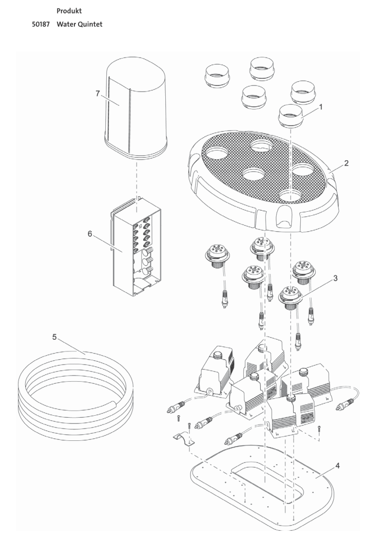Bauplan 1 Ersatzteile für Oase Water Quintet