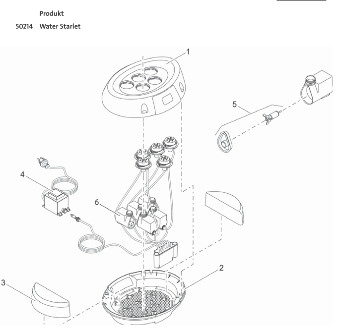 Bauplan 1 Ersatzteile für Oase Water Starlet
