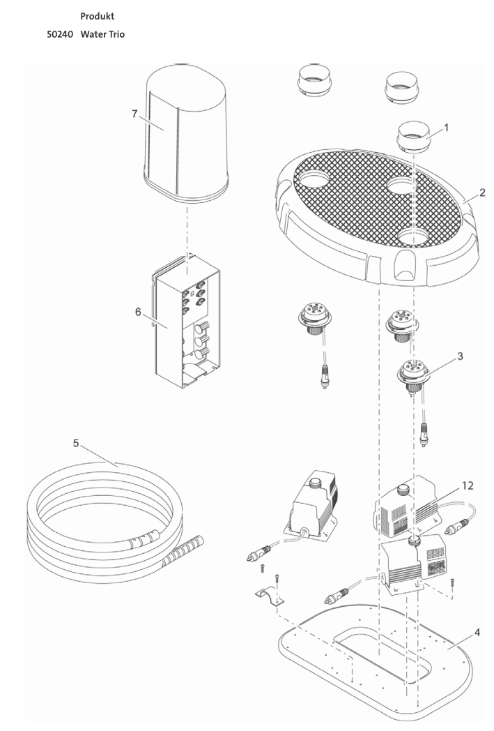 Bauplan 1 Ersatzteile für Oase Water Trio