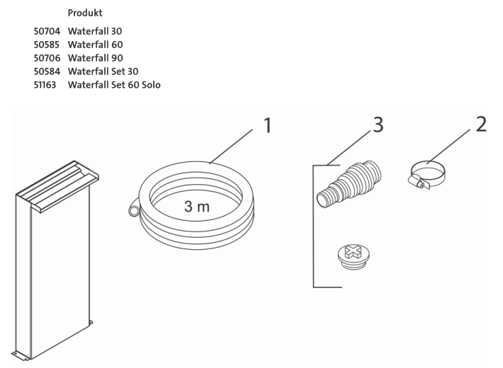 Bauplan 1 Ersatzteile für Oase Waterfall Set 30