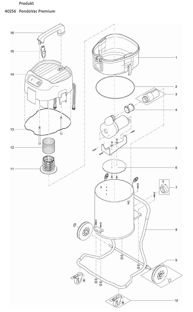 Bauplan 1 Ersatzteile für PondoVac Premium