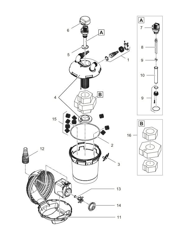 Bauplan 1 Ersatzteile für Pontec PondoPress Set 15000
