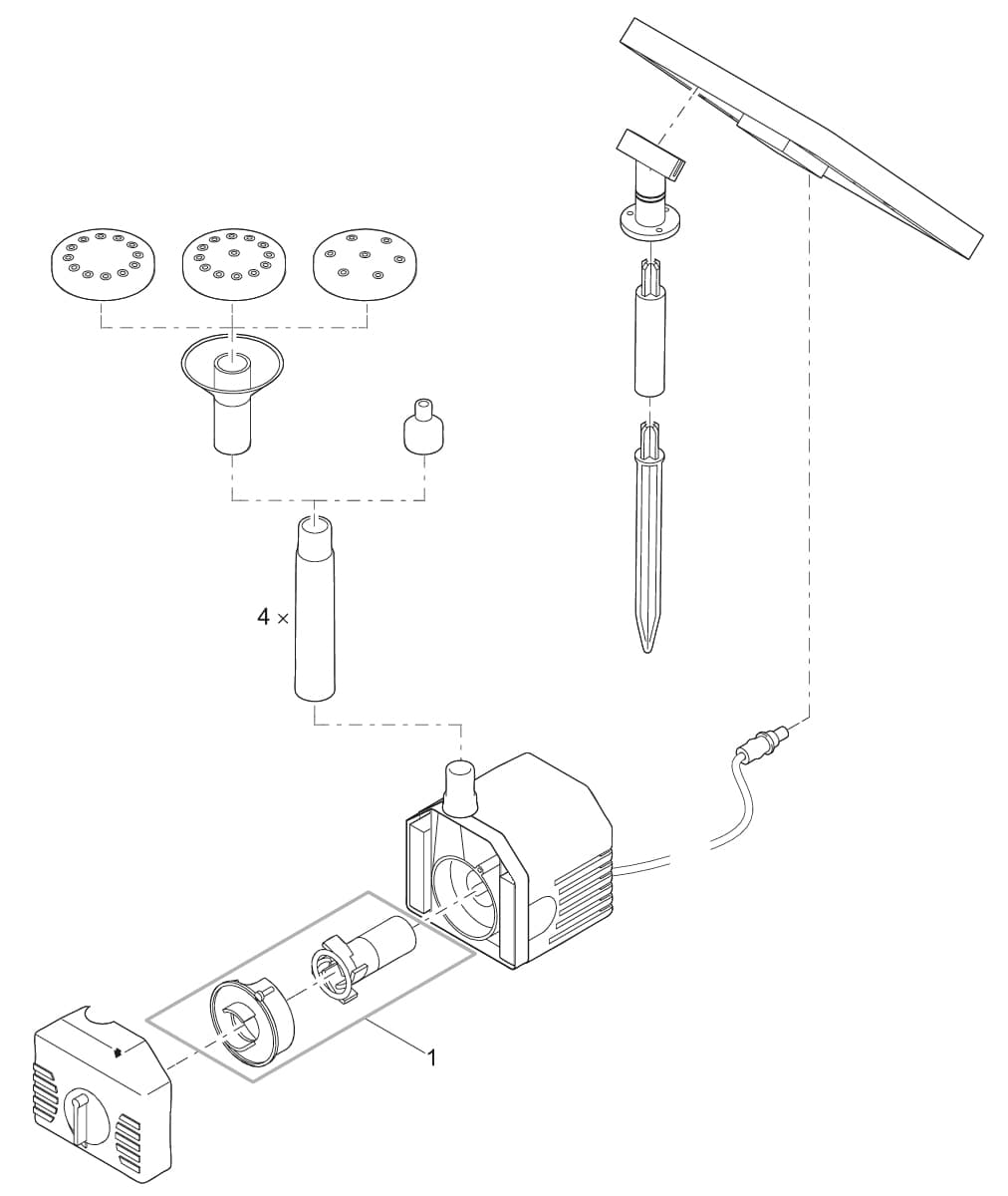 Bauplan 1 Ersatzteile für Pontec PondoSolar 150