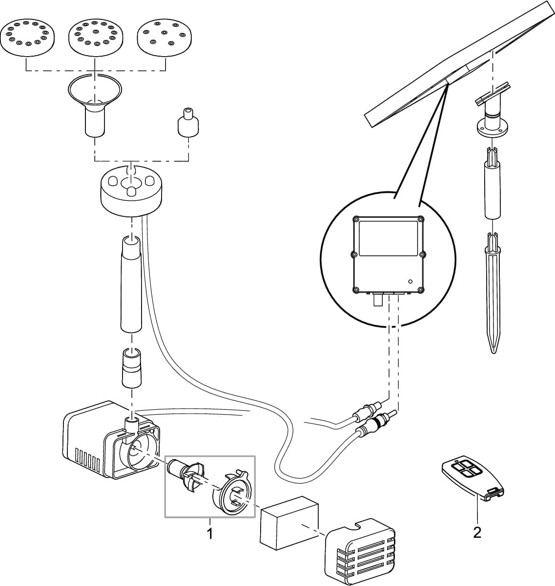 Bauplan 1 Ersatzteile für Pontec PondoSolar 250 Control