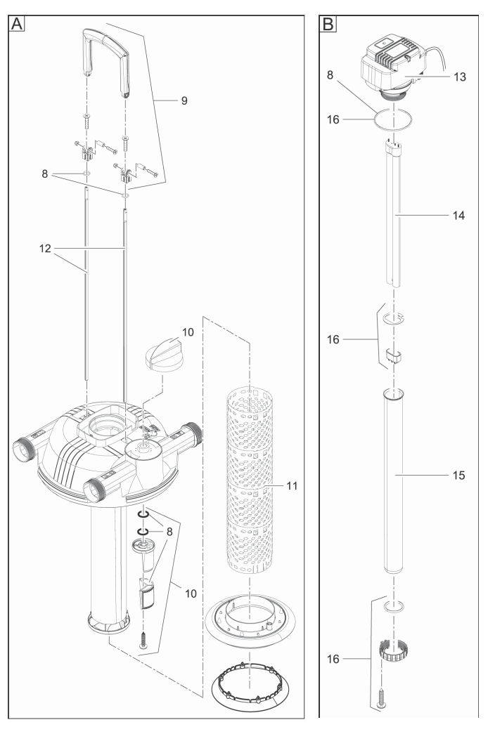 Bauplan 2 Ersatzteile für Oase FiltoClear 12000