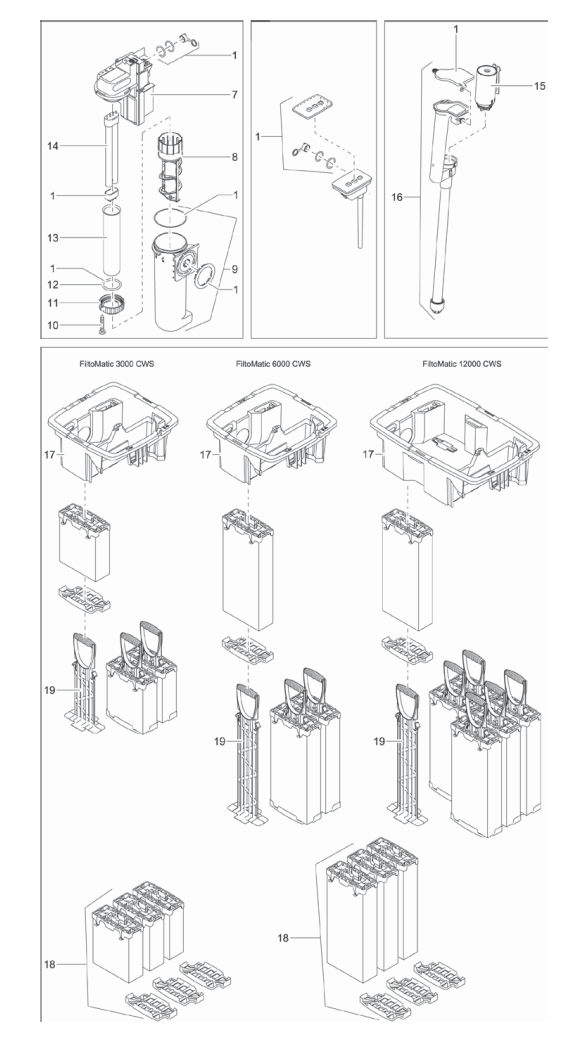 Bauplan 2 Ersatzteile für Oase FiltoMatic CWS 14000