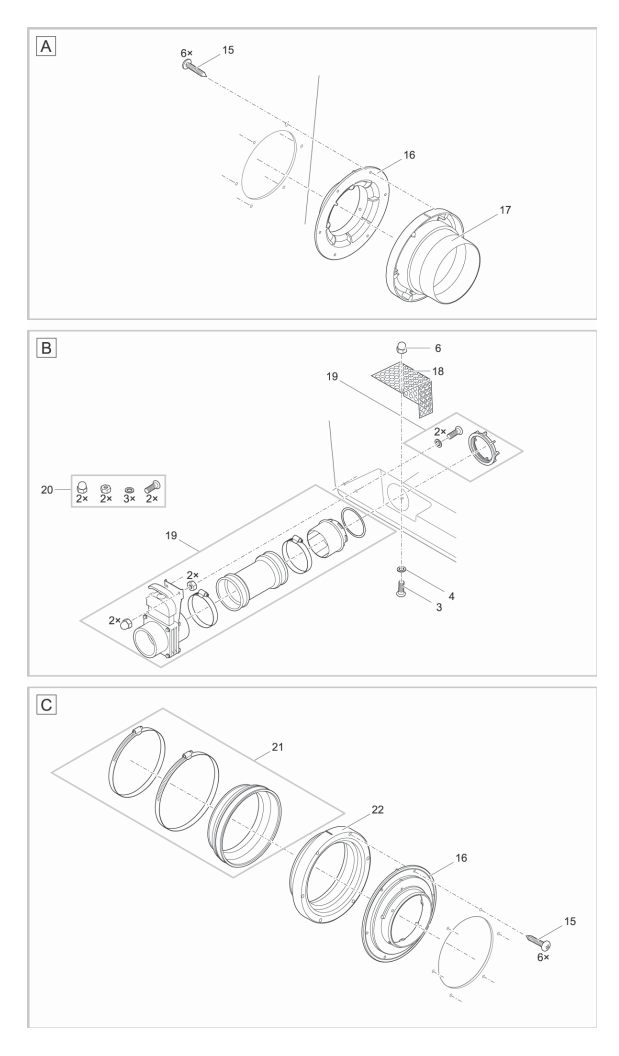 Bauplan 2 Ersatzteile für Oase ProfiClear Premium Moving Bed Modul
