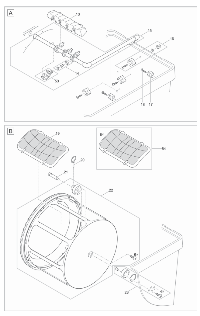 Bauplan 2 Ersatzteile für Oase ProfiClear Premium Trommelfilter Gravit.