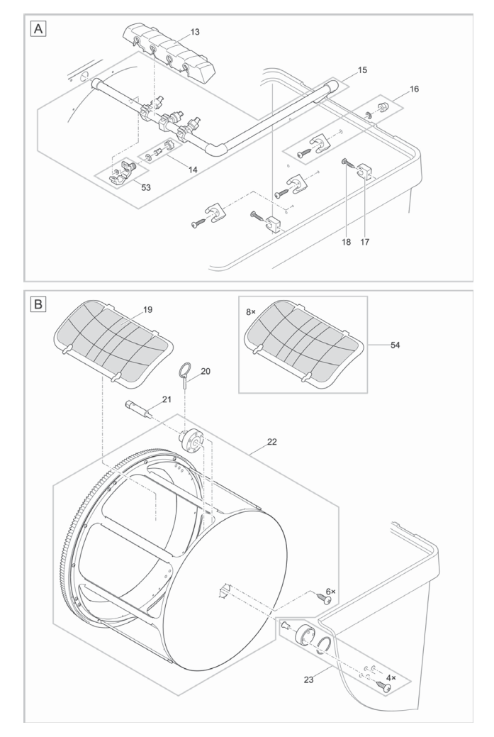 Bauplan 2 Ersatzteile für Oase ProfiClear Premium Trommelfilter gepumpt