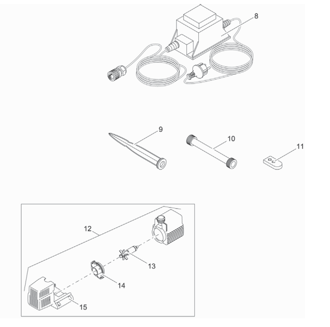 Bauplan 2 Ersatzteile für Oase Water Quintet