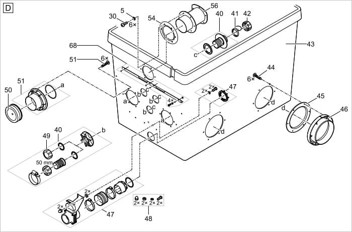 Bauplan 3 Ersatzteile für Oase ProfiClear Premium TF-XL gepumpt EGC