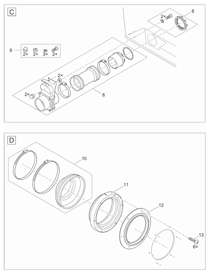 Bauplan 3 Ersatzteile für Oase ProfiClear Pumpenkammer Compact/Classic