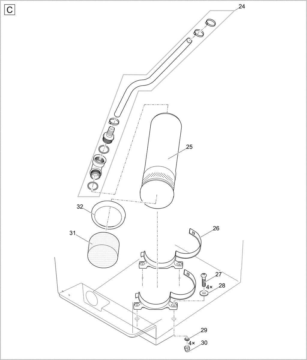 Bauplan 3 Ersatzteile für Oase ProfiClear Trommelfilter Premium TF-L gepumpt EGC