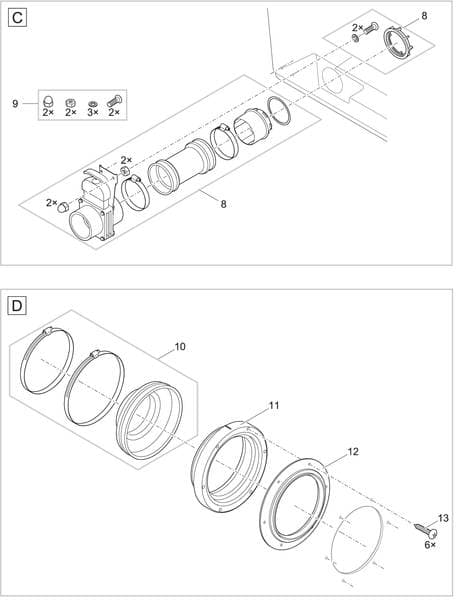 Bauplan 4 Ersatzteile für Oase ProfiClear Pumpenkammer Compact/Classic