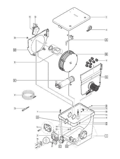 Bauplan 5 Ersatzteile für Oase ProfiClear Premium Compact-M Gravit. EGC